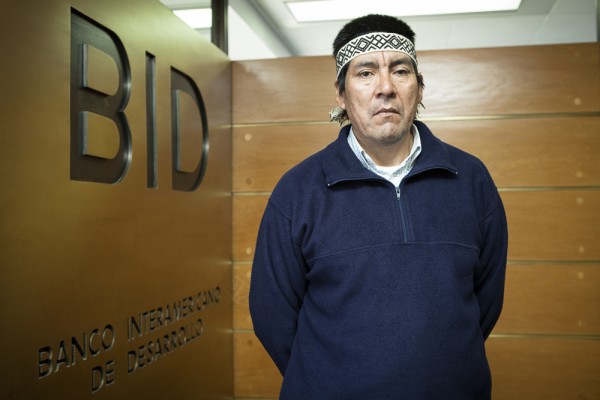 Lonko Pedro Huayquillán en el Banco Interamericano de Desarrollo