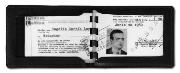 La credencial que acreditaba a Rogelio como periodista de la agencia Prensa Latina