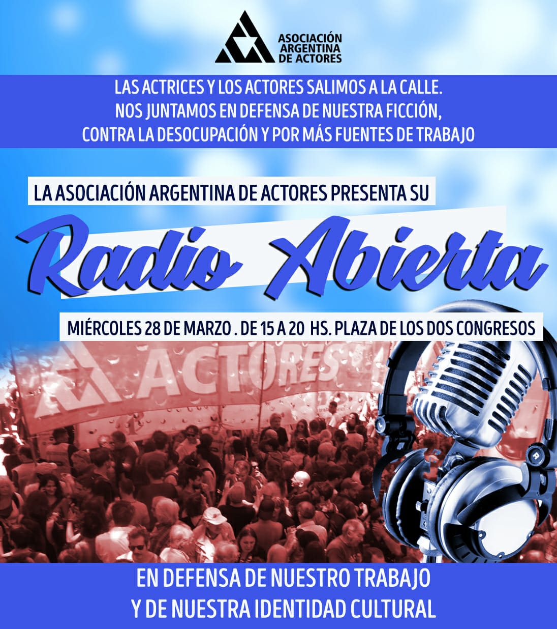 El ajuste no es ficción: radio abierta de Actores para denunciar el incumplimiento de la Ley