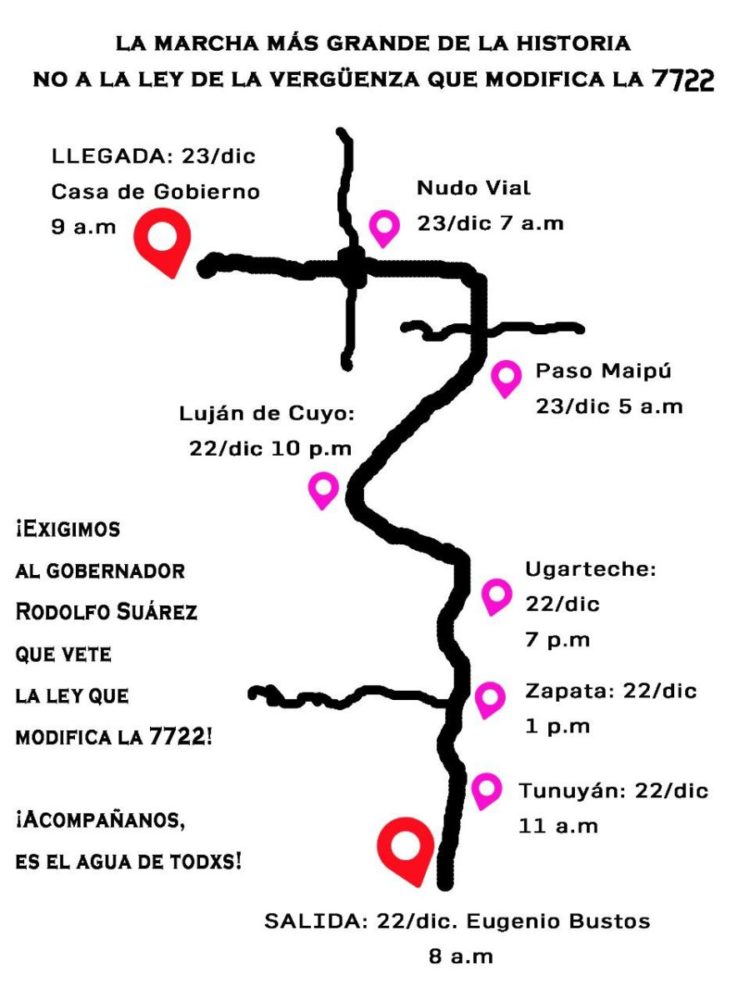 Jornada histórica: Mendoza marcha hacia la capital provincial para que anulen la ley pro minera